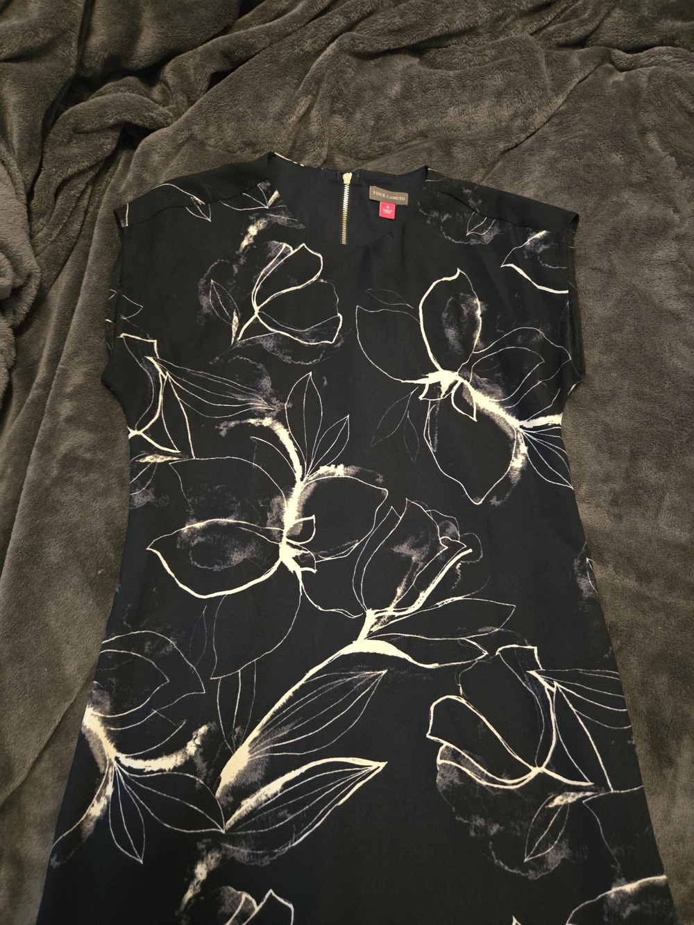 Banana Republic Black Dress with White Floral Print